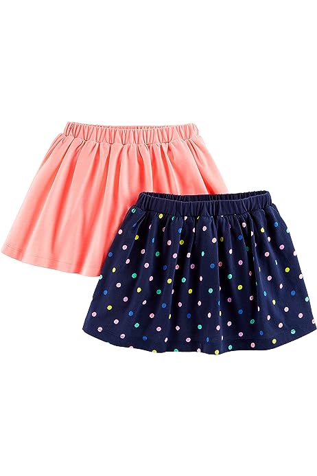Toddler Girls' Knit Scooters (Skirt with Built-in Shorts), Pack of 2