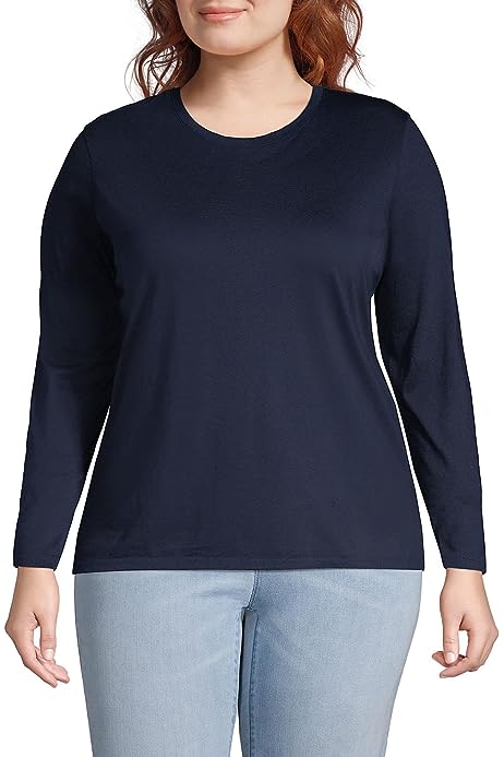 Women's Relaxed Supima Cotton Long Sleeve Crewneck T-Shirt