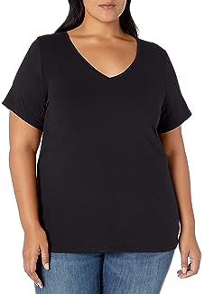Plus Size Short-Sleeve V-Neck T-Shirt