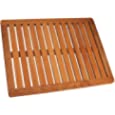 Teak Shower Mat, Non-Slip Wooden Bath Mat or Door Mat for Bathroom, Waterproof Large Wooden Floor Mat for Bathtub, Spa, Sauna, 24.5&quot;x18.5&quot;, Oil Finished for Indoor or Outdoor Use