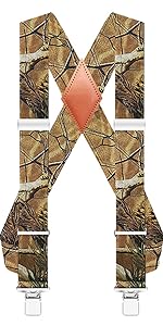 camo yellow suspender for men