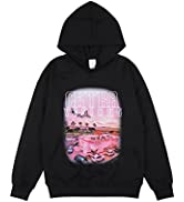 Arnodefrance Men Car Graphic Hoodies Pink Printing Hoodie Hip Hop Cotton Loose Sweatshirts Pullover