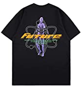 Arnodefrance Men''s Short Sleeve Shirt Cotton Crewneck Cartoon Graphic T-Shirt Future Portrait Pri...