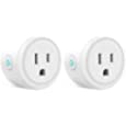 Smart Mini Smart Plug, WiFi Outlet Socket Compatible with Alexa and Google Home, Remote Control with Timer Function, Only Supports 2.4GHz Network, No Hub Required, ETL FCC Listed (2 Pack), White,