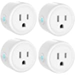 Mini Smart Plug, 2.4G Wi-Fi Smart Home Plug Work with Alexa and Google Home, Surge Protector Remote &amp; Voice Control Smart Outlet Socket with Timer and Group Controller,4 Pack