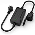 Outdoor Smart Plug Dimmer, WiFi Outlet Timer Compatible with Alexa Google Assistant, IP64 Weatherproof Plug- in Dimmer for Outdoor String Lights, Grouping Control, No Hub Required, 2.4GHz WiFi Only