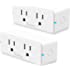 Govee Dual Smart Plug 2 Pack, 15A WiFi Bluetooth Outlet, Work with Alexa and Google Assistant, 2-in-1 Compact Design, Govee H
