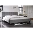 DHP Rose Linen Tufted Upholstered Platform Bed, Button Tufted Headboard and Footboard with Wooden Slats - Gray Linen - King