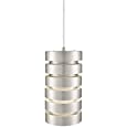 Linea di Liara Brushed Steel Pendant Light Fixtures - Macchione Large Modern Pendant Lighting for Kitchen Island, Dining Room and Over Sink Lighting Hanging Fixture - Industrial Mini Pendant Light