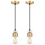 Audickic Gold Pendant Lighting for Kitchen Island, 5&quot; Pendant Light, Hanging Light Fixture with Clear Glass Globe, AD-2146-1P2-GD