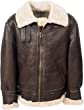 B3 Distressed Genuine Flight Aviator Bomber Shearling Sheepskin Leather Jacket