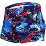 KGKE Men&#39;s Square Leg Swimming Jammer Shorts UPF50+,Men Swimsuit Swim Jammers Fabric Shape Retention (Colorful Blue,XL)