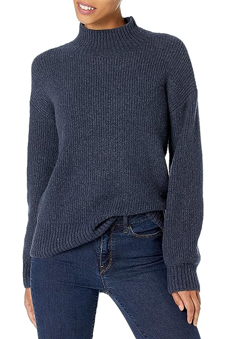 Women's Boucle Shaker Stitch Balloon-Sleeve Sweater