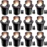 SUNVIE 12 Pack Low Voltage Landscape Lights 12W LED Outdoor In-Ground Lights Waterproof Shielded Well Lights 12V-24V Warm Whi