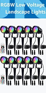 RGBW Low Voltage Landscape Lights(10 Pack)