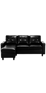Black PU Sofa Couch