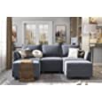 HONBAY Modular Sectional Sofa with Reversible Chaises Sofa with Ottoman U Shaped Sectional Couch for Living Room, Bluish Grey
