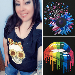 Graphic Cold Shoulder Tops for Womens