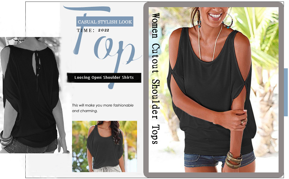 2022 cold shoulder tops womem