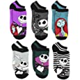 Disney The Nightmare Before Christmas Womens 6 pack Socks (9-11 Womens (Shoe: 4-10), Purple)