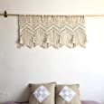 Macrame Valance Wall Hanging Boho Valance Window Treatments Valance for Bedroom Livingroom Kitchen Bathroom Wall Decor,50&quot; W x 20&quot; H,1 Panel