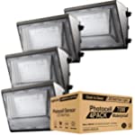 Lightdot 4 Pack 70W LED Wall Pack Lights with Dusk to Dawn Photocell, 10500Lm 5000K Daylight IP65 Waterproof Wall Mount Outdoor Security Lighting Fixture