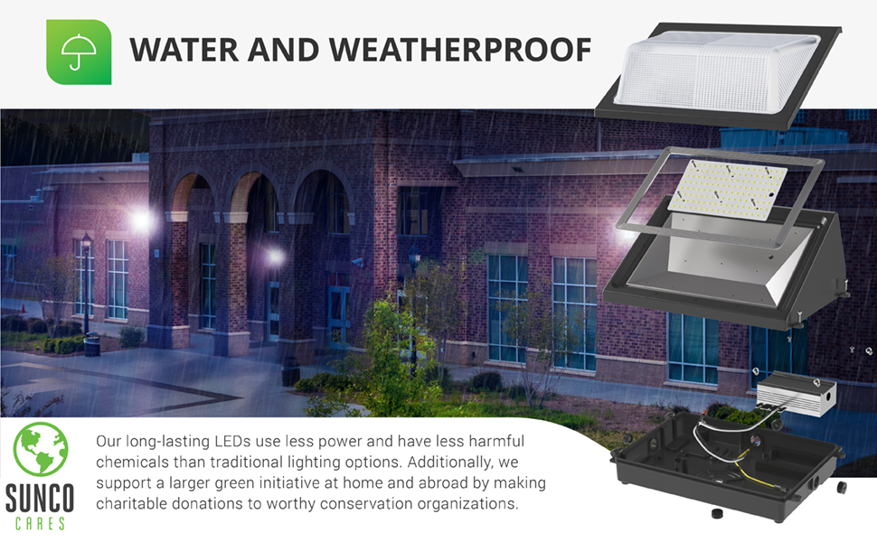 Sunco Lighting 2 Pack 80W LED Wall Pack