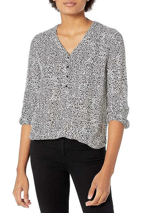 Women's 3/4 Sleeve Button Popover Shirt