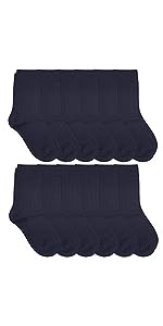 Jefferies Socks Boys School Uniform Rib Crew Dress Socks 12 Pair Pack
