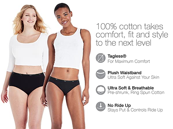 100% Cotton, Tagless, Plush Waistband, Ultra Soft and Breathable, with no Ride Up