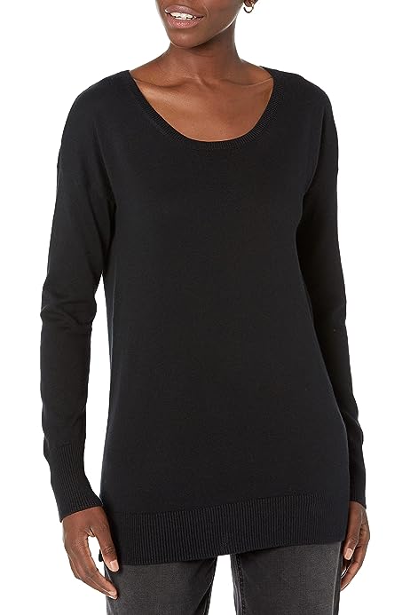 Women's Lightweight Long-Sleeve V-Neck Tunic Sweater (Available in Plus Size)